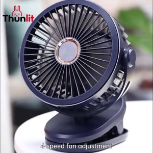 Thunlit Clip Electric Fan 10000mAh Mini USB Rechargeable 360° Rotation Clamp Fan for Office School Domitory