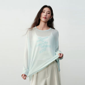 PEACEBIRD | Loose Gradient Letter Print Pullover