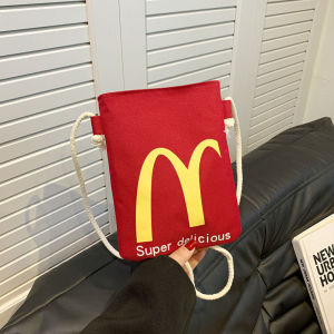 Jenl Túi đeo chéo mới của McDonald tay dễ thương trong tay túi mang đồ ý nghĩa cao cấp của vải Nữ Ví đựng điện thoại
