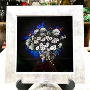 [Tặng khung sơn mài] Tranh sơn mài - HOA XUÂN - Dát vàng /bạc cao cấp size 30x30 cm