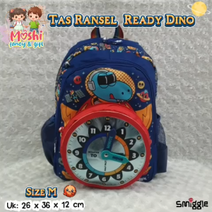 Tas Sekolah Anak Motif Dino Animals Anak TK dan SD kelas 1-2 / Tas Ransel Gendong Anak Laki-Laki Model Jam / Bakcpack Junior Boy
