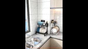 Rak Pingga Kutleri Cawan Pengering Pinggan Rak Pengeringan 304 Susun Dapur Keluli Tahan Karat