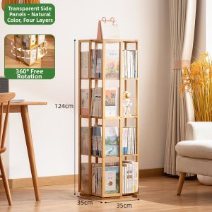 Rotating Book and Toy Storage Rack Living Room Standing