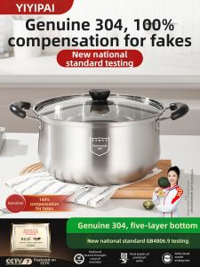 YIYIPAI | New 304 Stainless Steel Food-Grade Thickened Cooking Pot