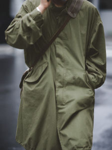 Maden American Retro M65 Trench Coat Mens Long Fish Tail Jacket Workwear Style Cotton Polyester Autumn Outerwear Coat