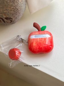 Creative 3D Red Apple Bluetooth Wireless Earphone Case Noise Reduction Version Suitable for Apple Airpods 1/2/Pro/4 Generations