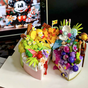 Brick Yes Birthday Cake Building Blocks Educational Toys for Girls Teachers Day Gift Assembly Puzzle Blocks Creative DIY Gifts