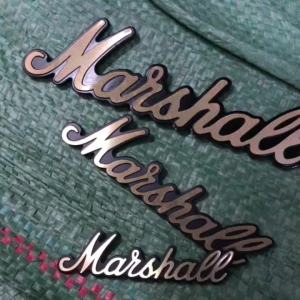โลโก้ลำโพงบลูทูธMarshall หนา2มิล(เหมือนแท้) สีทองตัดดำเงางาม สินค้าพร้อมส่ง ดูดี สติ๊กเกอร์ 3D การตกแต่ง