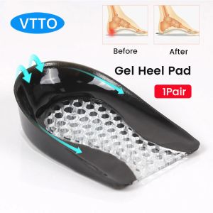 VTTO 1 Pair Silicone Gel Heel Pad for Shock Absorption Plantar Fasciitis Pain Relief Foot Care Insert Insole Height Increase Cup Cush