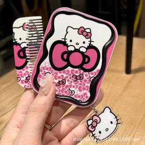 Takara Tomy | Anime Hello Kitty Makeup Mirror Kt Cat Portable Pocket Mirror Rectangle Cosmetic Mirror Girl Birthday Handheld Mirror Gifts
