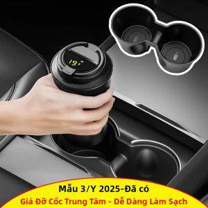 Hộp Đựng Cốc Hộp Để Đồ Tỳ Tay TPE Cho Bảng Điều Khiển Trung Tâm Tesla Model Y/M3/Highland Dành Cho Phiên Bản Ra Mắt Năm 2025/2026
