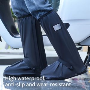 Mens and Womens High Tube Shoe Cover with Pressed Edge and Thickened Sole Wear Resistant and High Quality Rainproof Shoe Cover