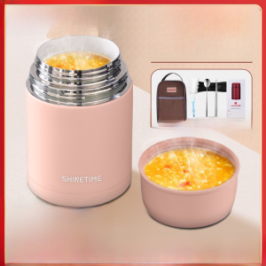 High-End Ceramic Inner Lid Stainless Steel 304 Breakfast Rice Box Portable Large Capacity Soup Pot Slow Cooking Mug Thermal Barrel
