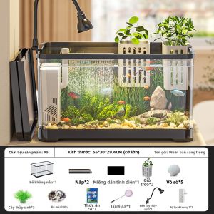 KUOTING | Hệ Thống Bể Cá Mini Phòng Khách Tích Hợp Lọc Sinh Thái và Tạo Oxy