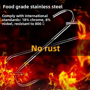 MONLEYTA | German S-Shaped Meat Hook Stainless Steel Pork Sausage Duck Roast Hanging Hook Sharp Point Thickened 304 Meat Hanging Clamp