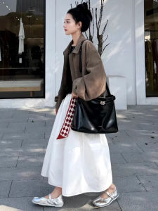 NIANDAIJINGDIAN | White Workwear Quick-dry Summer New High-waist A-line Anti-wrinkle Skirt