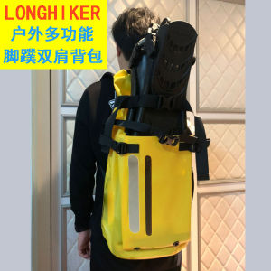 Longhiker กระเป๋าเป้สะพายหลังตีนกบแฟชั่นกระเป๋าเป้กันน้ำกระเป๋าใส่เหยื่อตกปลาแยกเปียกและแห้งสำหรับว่ายน้ำชายหาด