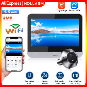 Hollarm Tuya WiFi Door Peephole Camera Smart Radar Digital Door Camera Smart Life Motion Detect Video Intercom For Home Security