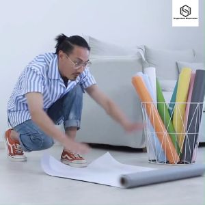SUPERMAX GREEN COLOR Wallpaper 10M by 45CM PVC Self adhesive Waterproof Wallpaper Fabric Safety Home Decor Wall covering For Living Rome