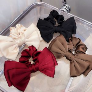 Thanh Lịch Satin Tóc Dây Cho Phụ Nữ Có Nơ Lớn Không Thiệt Hại Cao Đuôi Ngựa Scrunchie Tóc Thời Trang Cho Bé Gái
