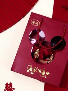 New Wedding Supplies Chinese Red Bridal Comb for Women Fluffy Red Air Cushion Comb Full Set of Combs Wedding Pair