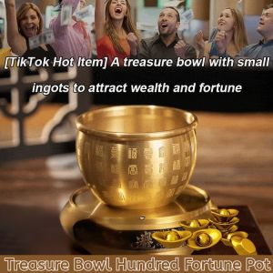 Treasure Bowl Hundred Fortune Cup Wealth-attracting Jubilee Brass Small Bowl Ornament