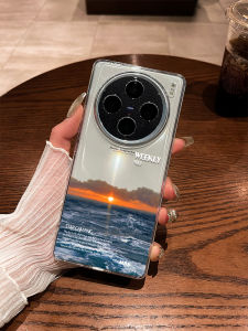 LingRong VIVOX300 Phone Case Sunset Sea Surface Transparent Anti-Fall Simple Soft Silicone Pro+ Protective Cover Mini