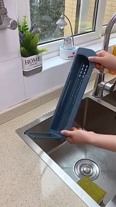 Kitchen Sink Drain Rack Storage Basket Sponge Dishcloth Holder Removable Household Sink Storage Organizer