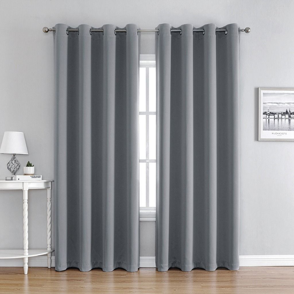 100% Blackout Curtain for Window 5/6/7/8/9/10ft Double Black Lined ...