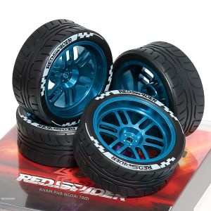 Lốp Xe RC Drift Tỷ Lệ 1/10 RED SPIDER 4 Chiếc Lốp Cao Su Với Vành Kim Loại 12mm Hex Dành Cho Xe Touring Drift Đường Trường 1:10 Sakura TT02 Mod