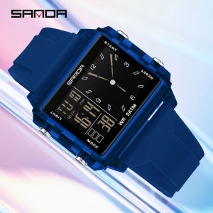 SANDA 6273 Fashion Electronic Watches for Man Luminous Calendar Waterproof Clock Outdoor Sports Casual Ladies Digital Wristwatch