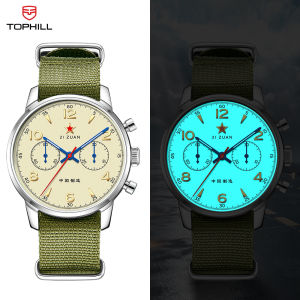 TOPHILL China Aviation 1963 Đồng Hồ Bấm Giờ Cơ Khí Dành Cho Nam Seagull ST1901 Bộ Máy Chống Nước 50M Mặt Số Dạ Quang Mặt Kính Sapphire