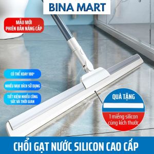 Cây gạt nước sàn nhà chổi quét nước cao cấp cây gạt nước kính đa năng lưỡi silicon mềm dẻo cán tùy chỉnh độ dài từ 76-126cm - BINA MART