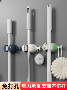 จี้ติดผนังแบบหดได้สำหรับกวาดล้างห้องน้ำ กาวทรงฉลามขนาดเล็ก จี้ติดไม้กวาดแบบมีด้ามจับแบบยึดแน่นและทนทาน