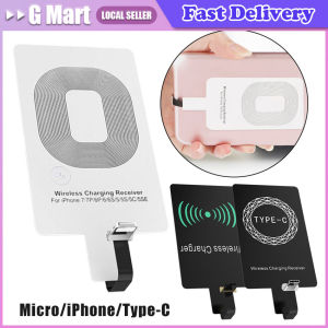 Type-C Adapter Qi Wireless Charging Induction Patch Charge Coil Receiver Charger For iPhone 5 5S SE 6 6S 6Plus 7 Plus Android