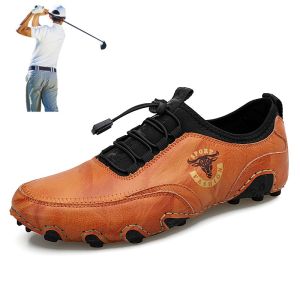 EsHi Genuine Leather Golf Shoes Waterproof Outdoor Male Sports Shoes Golf Big Size 47 48 Sneakers Men Athletic Training Footwear 2023