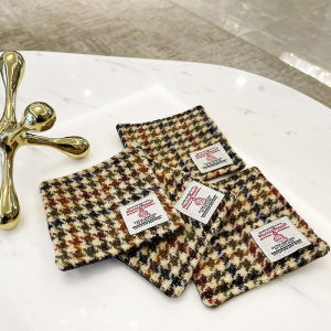 Harris Wool Coaster Harris Coffee Cup Mat Original Handmade Square Fabric Craft Anti-Scalding Creative Nordic Style