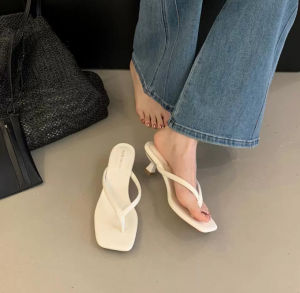 NAISHI | Leather Minimalist Flip Flops Platform Sandals