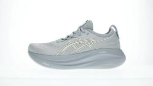 ASICS Women GEL-NIMBUS 27 Running Shoes in Piedmont Grey/Cream