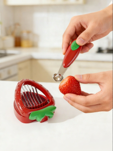 melii | Strawberry De-stemmer Slicer Core-remover Kitchen Tool