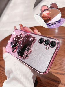 Applicable to Samsung A15 Phone Case A14 Makeup Mirror Female New Arrival A13 Lens All-Inclusive Border Drop A12 Hello Kitty Rotate Bracket A05 Silicone A04E Soft Case A03s Fancy A02 Glitter