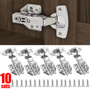 10Sets Soft Close Hydraulic Hinges with Screws / Heavy Duty Regular Concealed Hinges / for Cabinet Wardrobe Door