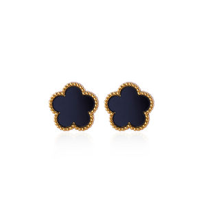 Fashionable Five Leaf Clover Stud Earrings For Women 18K Gold Plated Stainless Steel Clover Earring Wedding Valentine Christmas