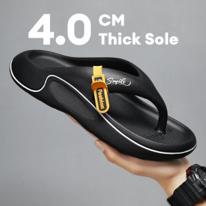 Mens flat slippers summer thick soft sole eva slippers outdoor beach sandals womens 45 non-slip comfortable bathroom slippers