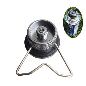 1/2Pcs Butane Adapter with Bracket Gas Cartridge Head Conversion Adapter Nozzle Bottle Type Input Screw Type Lindal Valve Output