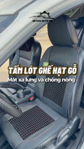 Tấm lót ghế ô tô hạt bi gỗ chất liệu da PU cao cấp thoáng khí chống nóng massage lưng giúp thoải mái lái xe