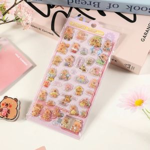Kawaii Capybara 3d Relief Sticker Cute Capybara Diy Mobile Case Decorative Sticker Student Stationery Handbook Sticker Gift