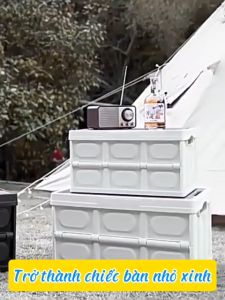 Thùng đựng đồ đa năng gấp gọn 38L có nắp đậy kín tiện lợi cho việc lưu trữ