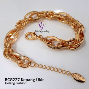 Gelang Kepang Ukir Elegan Fashionable Anti Karat Perhiasan Fashion Import Premium bcg227