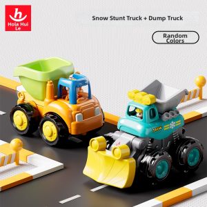 Huile Toys | Engineering Excavator Bulldozer Inertia Stunt Toy Car Model